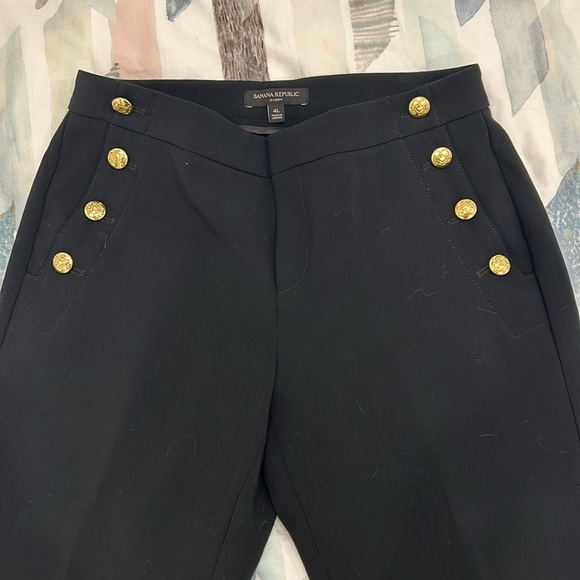 Sailor straight ankle pants with gold buttons - Picture 3 of 6